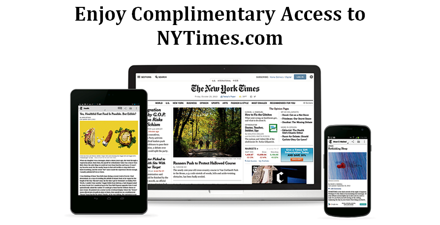 Enjoy Complimentary Access to NYTimes.com