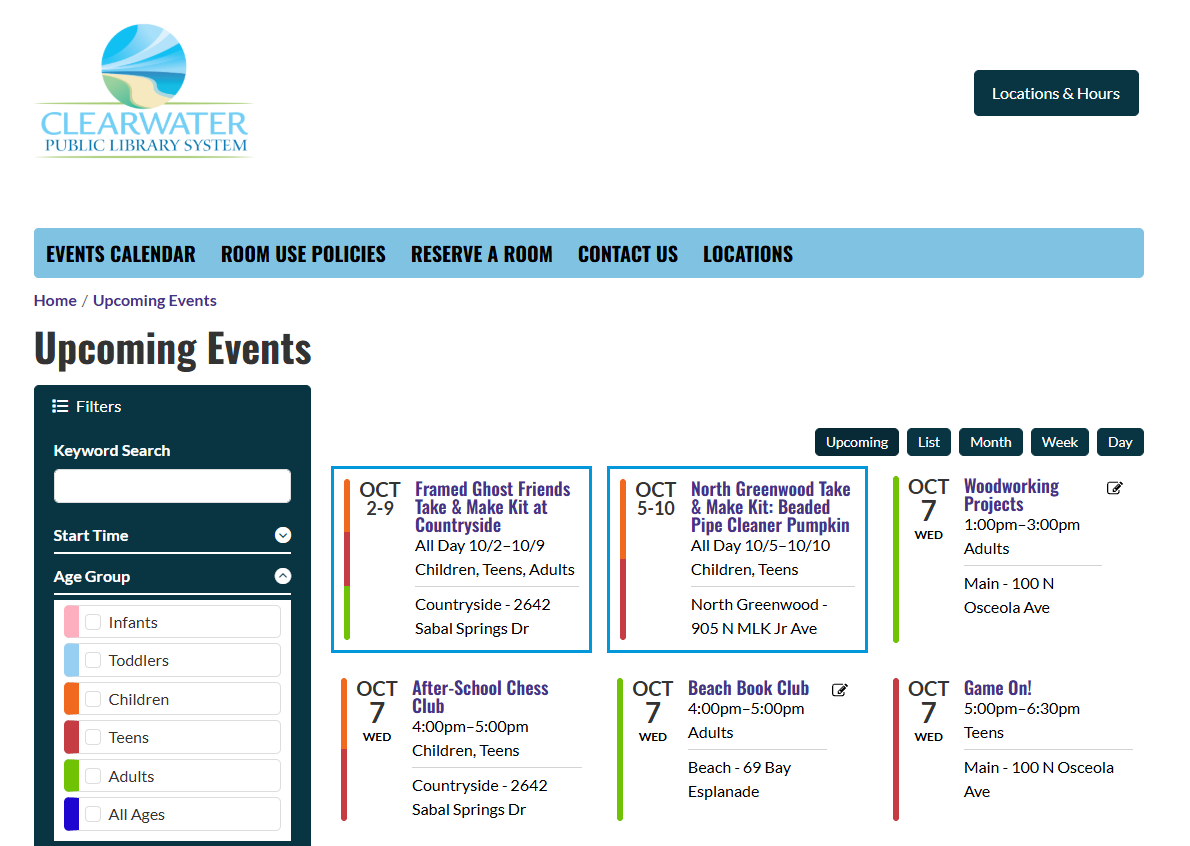 Library Calendar of Events